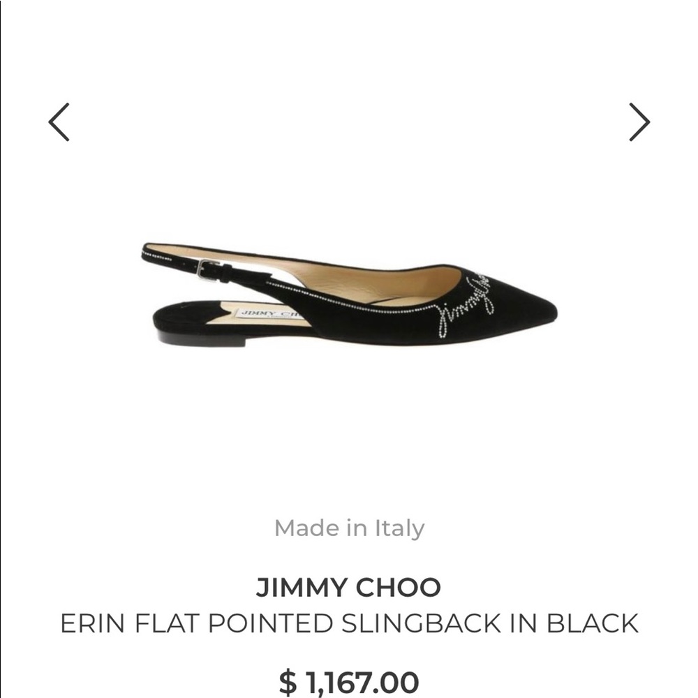 Jimmy Choo Erin crystal flat. Size 39.